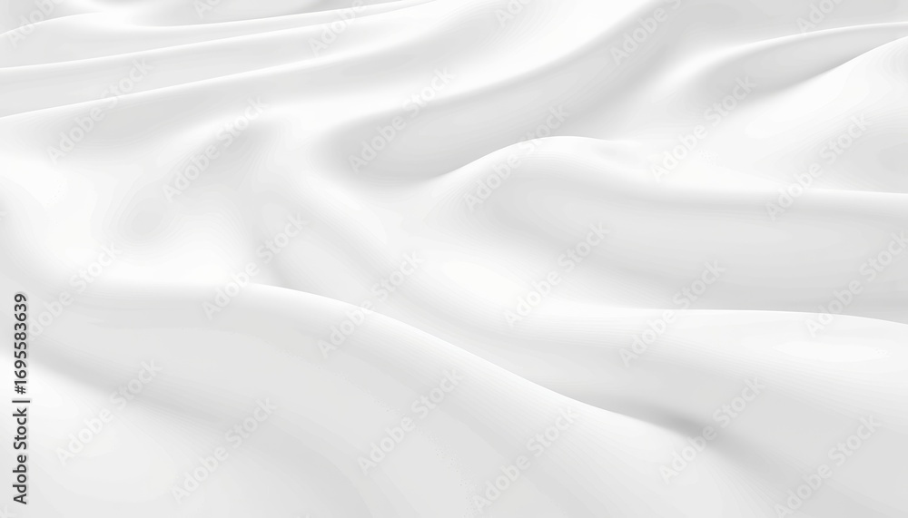 Poster smooth silken waves on a pristine white fabric surface creating an elegant minimalist design with ge