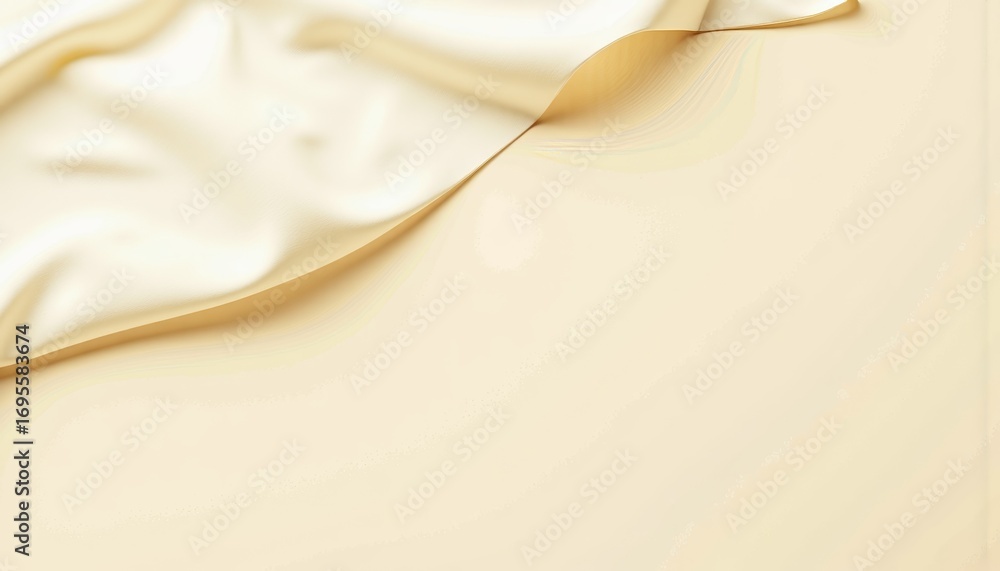 Poster elegant smooth flowing fabric in soft cream color creating gentle waves with subtle shadows on a min