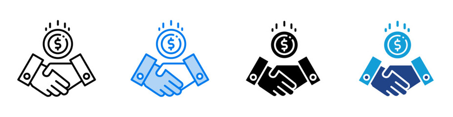 Fiduciary icon set multiple style collection