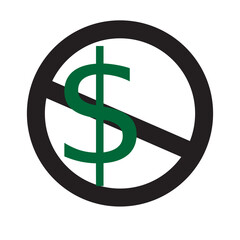 Crossed Out Dollar Symbol