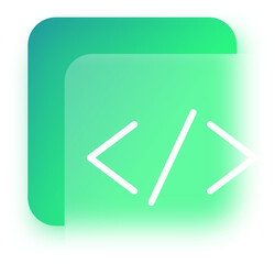 Code Icon For Programming And Web Development Glassmorphism Effect