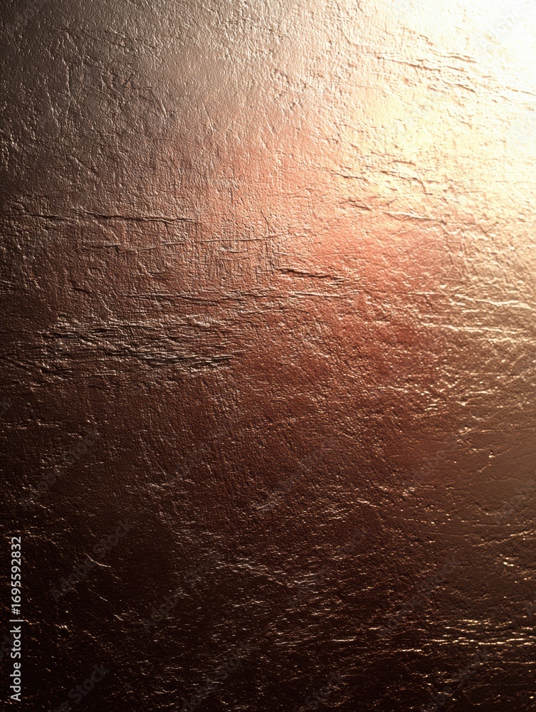 Poster textured copper-colored surface with rich patterns and subtle light reflections capturing a warm amb