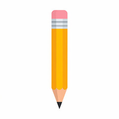 Yellow Pencil with Pink Eraser and Black Tip for Writing and Drawing.