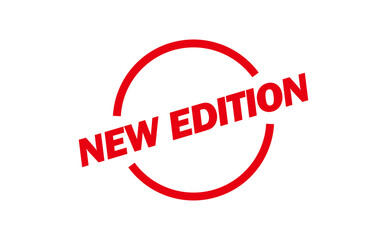 NEW EDITION - NEW EDITION text written on Red Rubber Stamp 
