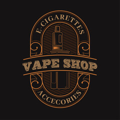 Vape Shop Vintage Logo Retro Labels Badge Vector Template
