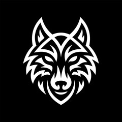 Wolf Head Tribal Tattoo Vector Design