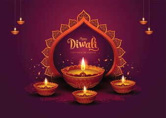 happy diwali greetings design