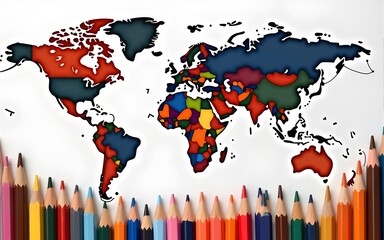 world teachers day illustration with pencils. High quality