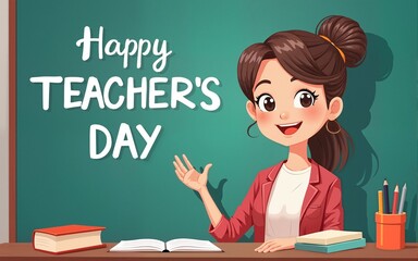 Happy Teacher's day concept vector illustration background. Creative teacher's day vector education concept. High quality