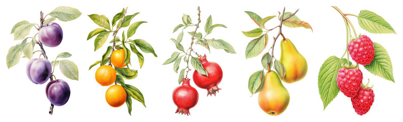 Vintage botanical fruit illustration
