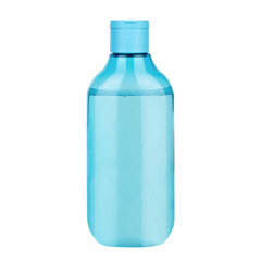 blue bottle with micellar water isolate on white background