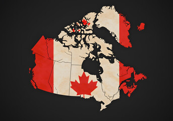 Vintage style canada map illustration