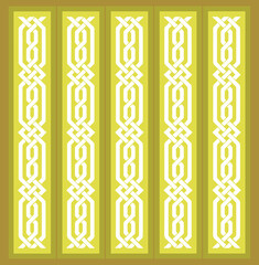 Set of decorative seamless ornamental border with corner, Floral border ornament damask seamless pattern, Indian Classical Art, seamless floral damask pattern border.