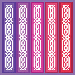 Set of decorative seamless ornamental border with corner, Floral border ornament damask seamless pattern, Indian Classical Art, seamless floral damask pattern border.