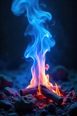Ethereal, blue flames dance and flicker, consuming an unknown, mystical substance The scene is otherworldly, hinting at arcane energies and magical combustion , backdrop, ethereal, flammable