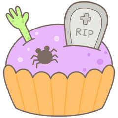 Cute pastel fancy halloween party cup cake