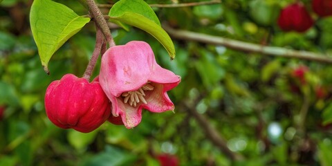 A stunning close-up showcases a beautiful pink flower in a natural setting.