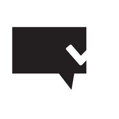 Speech Box with Check glyph ico