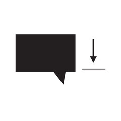 Message Box with Down Arrow glyph icon