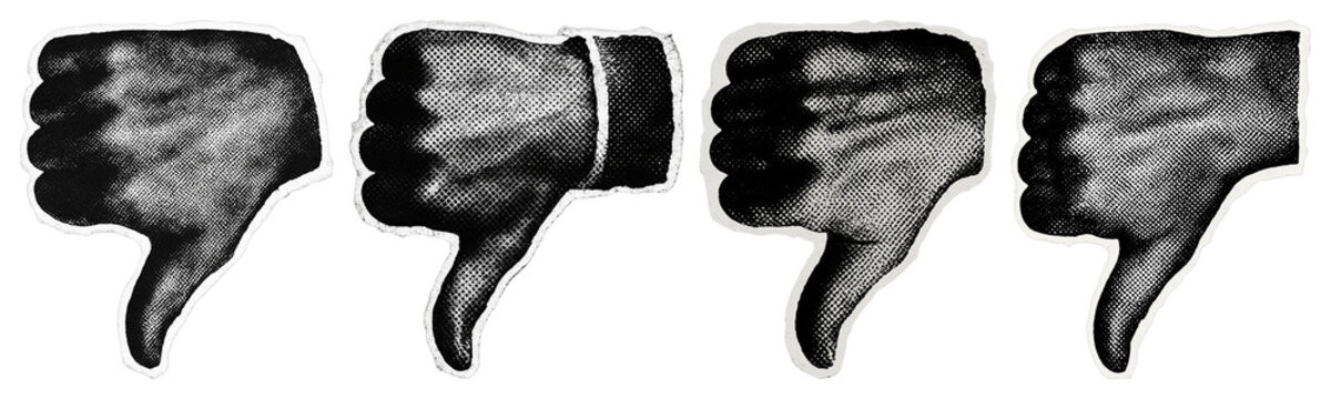 Vintage thumbs down illustration