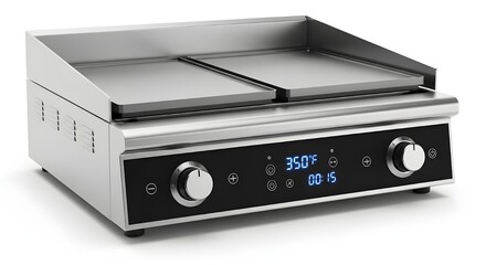 Obraz premium Professional Stainless Steel Electric Griddle Product Shot with Digital Display