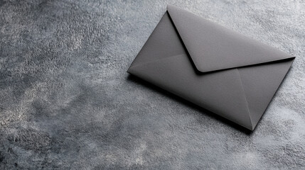Black envelope on textured surface, symbolizing communication and secrecy