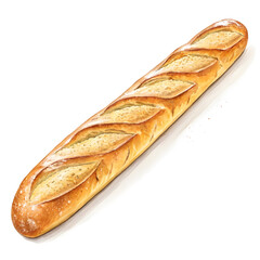 bread, food, loaf, isolated, baguette, baked, white, bakery, fresh, french, bu