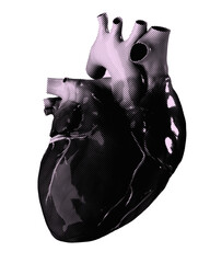 black and white heart with transparent background