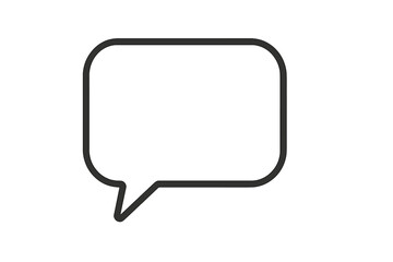 Naklejka premium Speech bubble vector icon. Chat sign for communication, message, comment, and dialog. Blank talk bubble for web, apps, social media. Minimalist empty quote box design.