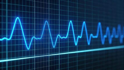 Animated blue signal pulses on structured grid &mdash; depicting precision measurement and information flow