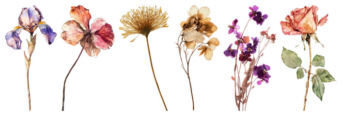 Vintage pressed flowers collection