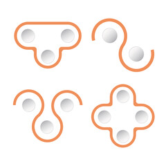 Flow chart line orange gradient color and rounded gradient white board for infographic analyst preview