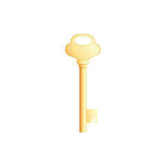 Illustration of a key in gold color