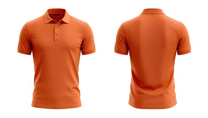 Stylish orange polo shirt isolated on transparent background, perfect for a sporty and casual look