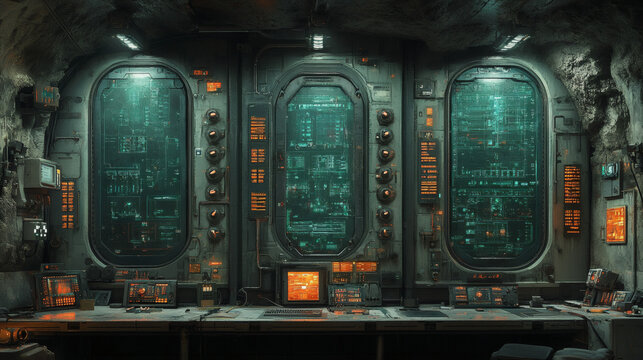 Artistic cyber industrial rendering of industrial centers