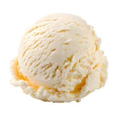 Delicious vanilla ice cream scoop isolated on black background studio shot