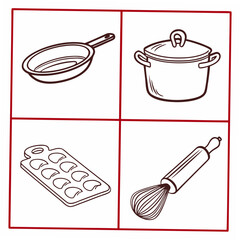 set of cooking utensils