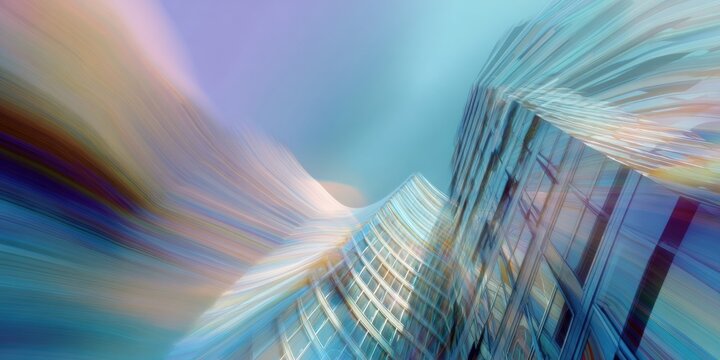 Modern Abstract Architecture with Fluid Distortions High-Quality Premium Design for Tech Innovation and Corporate Marketing Campaigns