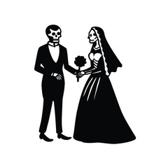bride and groom silhouette