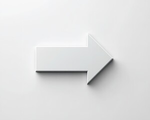 Minimalist White Arrow Directional Sign on Clean Background Guiding Forward with Simple Design