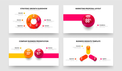 Elegant Visualization 5 1 2 3 Step Diagram Slideshow Layout Set. Market Proposal Five One Two Three Element Chart Frame Template Vector Illustration Collection.