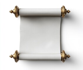 Elegant Blank Scroll with Golden Finials Offers Timeless Appeal for Announcements or Design Projects