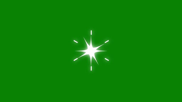 Sparkling twinkle star, 4k cartoon vector firework explosion loop on green screen, perfect for motion graphics, stars blast, twinkle pop-up effect