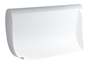 Angled Horizontal Paper with Slight Curl, Side View, isolated on transparent background png