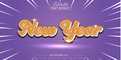 Happy new year editable text effect.
