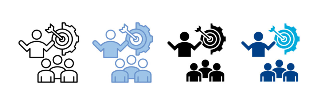 Business Goals  Icon Set Multiple Style Collection