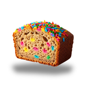 Delicious slice of cake with colorful sprinkles, perfect for dessert, celebrations, and joy