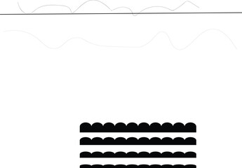 Scalloped edge seamless set, Repeating frill ornament, Simple scalloped border, Seamless line zigzag pattern design,Vector illustration,
