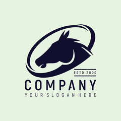 horse head concept logo design vector