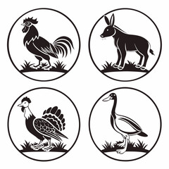 animals icons set